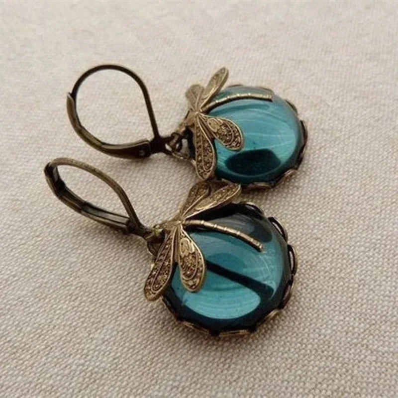 Antikguld Dragonfly-örhängen