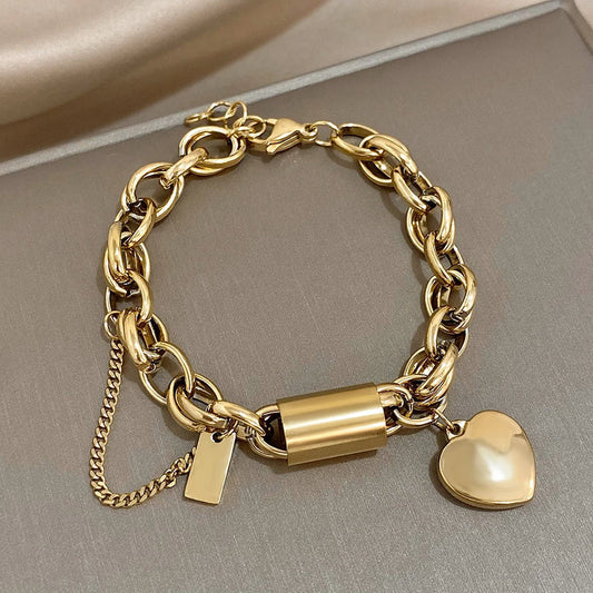 Hjärtformat Chunky Armband | Guld 0