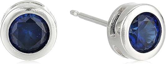 Örhängen med safirbezel | Vitt guld 0