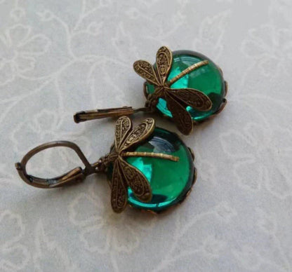Antikguld Dragonfly-örhängen