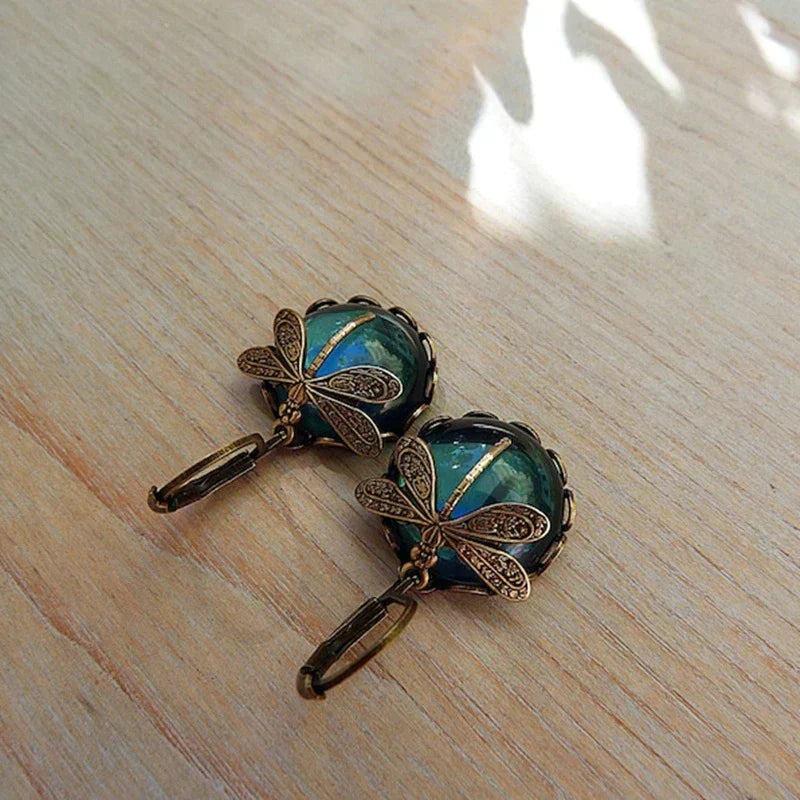 Antikguld Dragonfly-örhängen