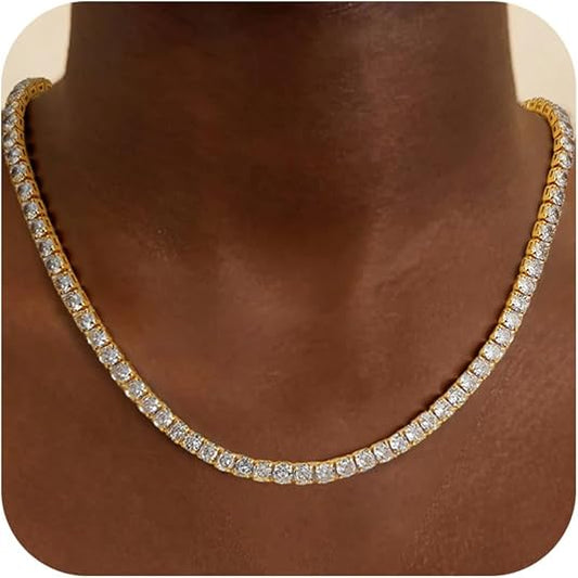 Tennishalsband | Guld 0