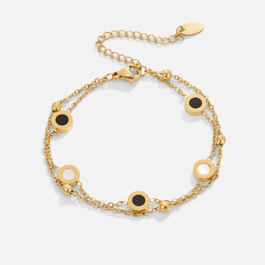 Armband med onyx och vit sten